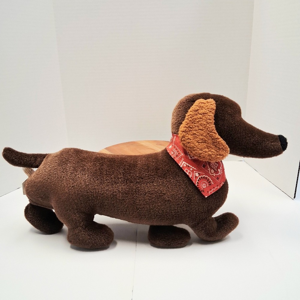 Vintage Gi-Gi's Paradise Dakin Dachshund Brown Dog Plush No Eyes 2000 RARE EUC